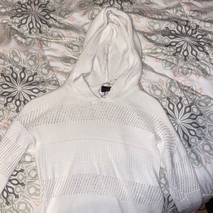 white cropped hoodie